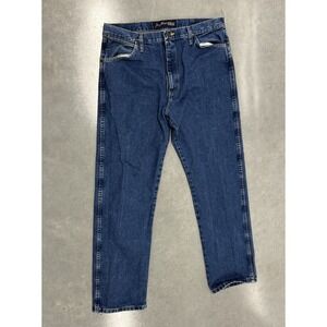 Wrangler George Strait Cowboy Cut Jeans Mens 36x32 Blue Straight Leg Denim